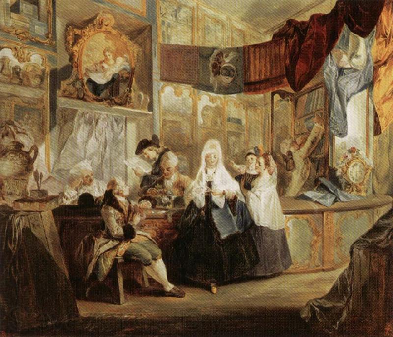 Luis Paret y alcazar The Antique Store Norge oil painting art